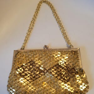 ヴィンテージ LeRegale ゴールド & ブロンズ スパンコール バッグ