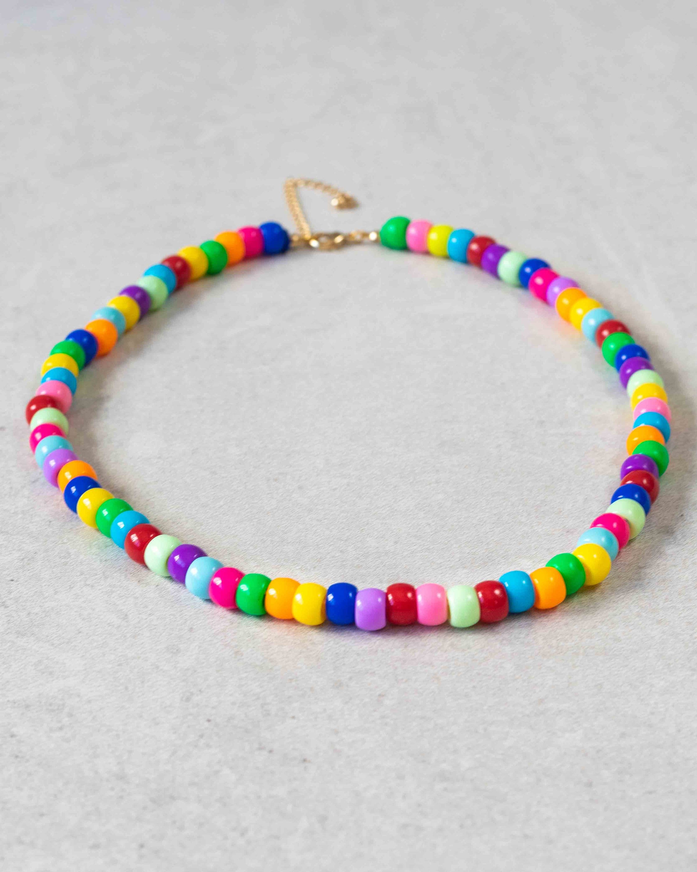 PONY Multi-Color Pony Bead Necklace Gold Filled Closure | Etsy
