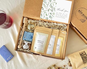 Thank You Tea Gift Box  | Personalized Card | Organic Tea & Infuser, Coworker Friend Client Mentor Appreciation