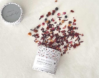 Flor de hibisco / Té de hierbas orgánico / Elaborado artesanalmente en pequeños lotes / Sin cafeína