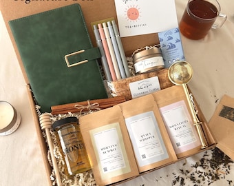 Employee Appreciation Tea Gift Box: Infuser, Honey, Journal, Pens and Chocolate | Nurses Week Teachers