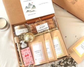 Hug in a Box Tea Gift Set | Encouragement Care Package Her, Thinking of You Him