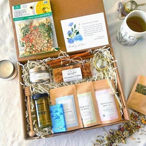 Sympathy Tea Gift Box: Organic Herbal Tea Set | Condolences Card | Thinking of You Care Package Sorry For Loss Sending Love Cozy Comfort