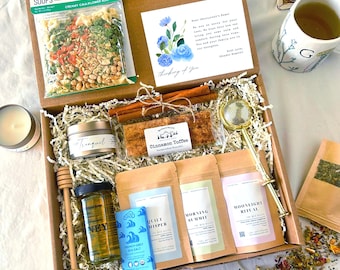 Sympathy Tea Gift Box: Organic Herbal Tea Set | Condolences Card | Thinking of You Care Package Sorry For Loss Sending Love Cozy Comfort