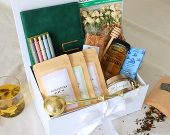 Thoughtful Tea Gift for Mom, Honey, Soup, & Journal, Mother’s Day Idea Care Package