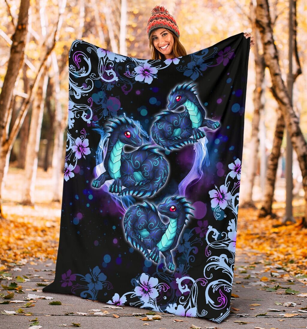 Dragon Blanket Custom Gift Cotton Custom Printed Fabric Etsy