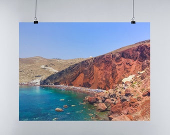 Red Beach, Santorini, Greece. Wall Decor, Bedroom, Office, Living Room Photography Print