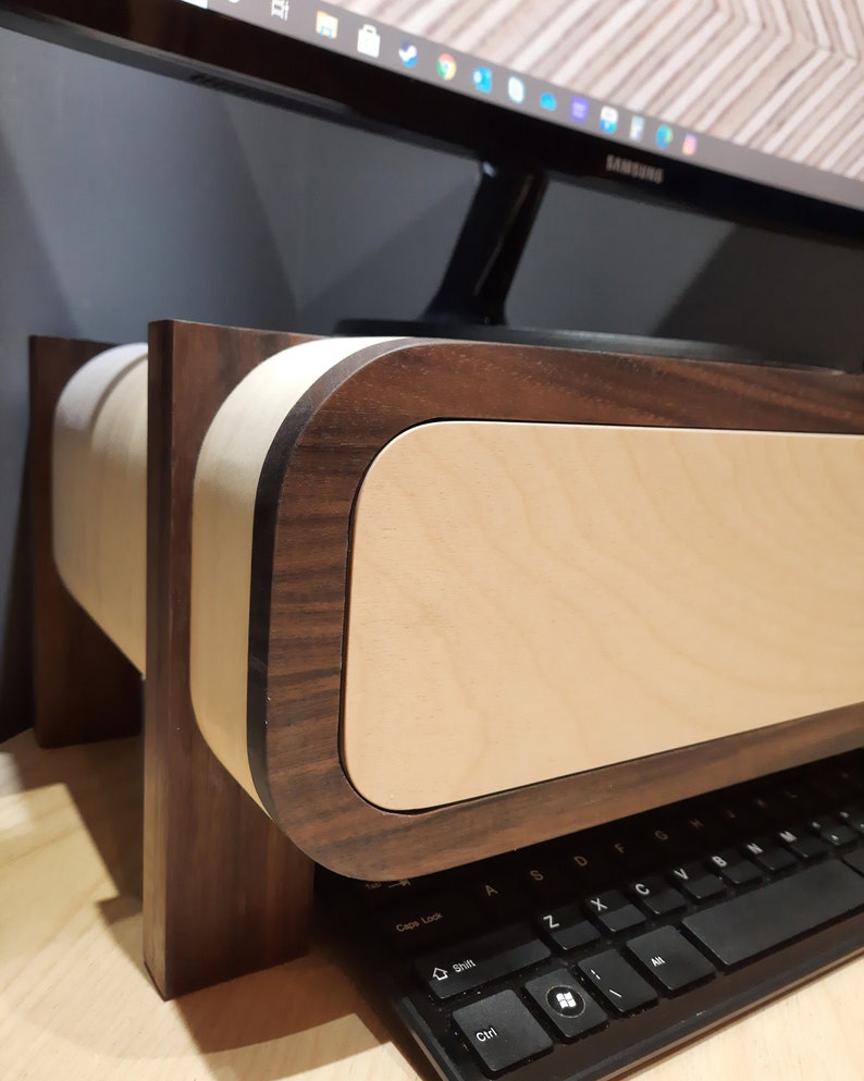 A Contemporary Monitor Imac Stand Riser Made From Birch Etsy