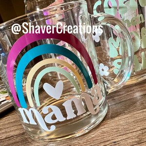 Clear Glass Coffee Mugs Engraved with Custom Logos or Artwork