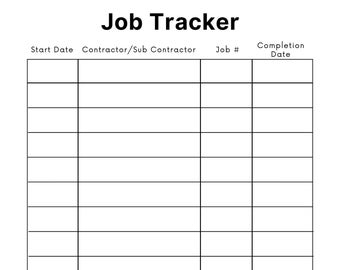Construction Job Sheet - Etsy