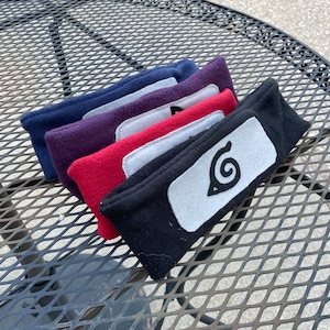 NARUTO SHIPPUDEN HIDDEN Leaf Village Black Ninja Cosplay Headband - Foto 14