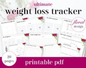 PRINTABLE Floral Weight Loss Tracker, Weight Loss Journal, Fitness Tracker, Weight Loss Printable