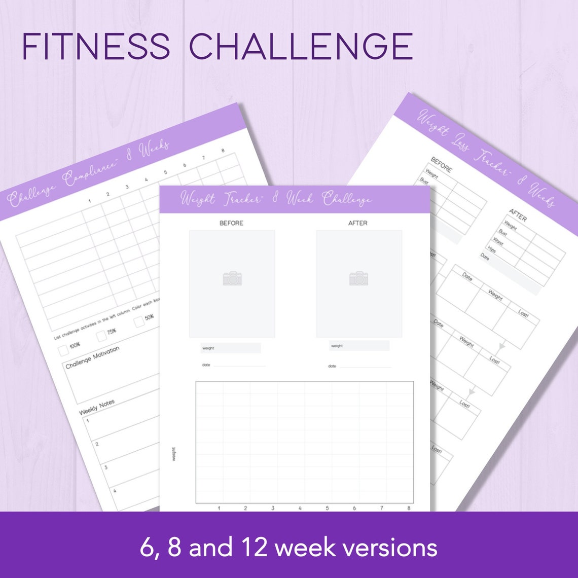 PRINTABLE Fitness Planner Workout Planner Weight Loss - Etsy