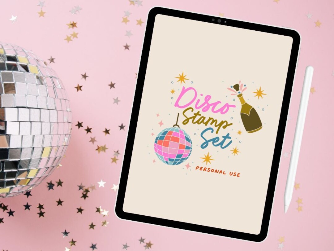 Procreate Disco Ball Themed Stamp Set / Digital Art Resources Etsy