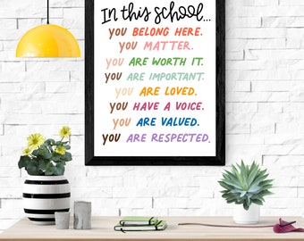 In deze school ben je.... / Klas Decor / Klas poster / Educatieve Poster