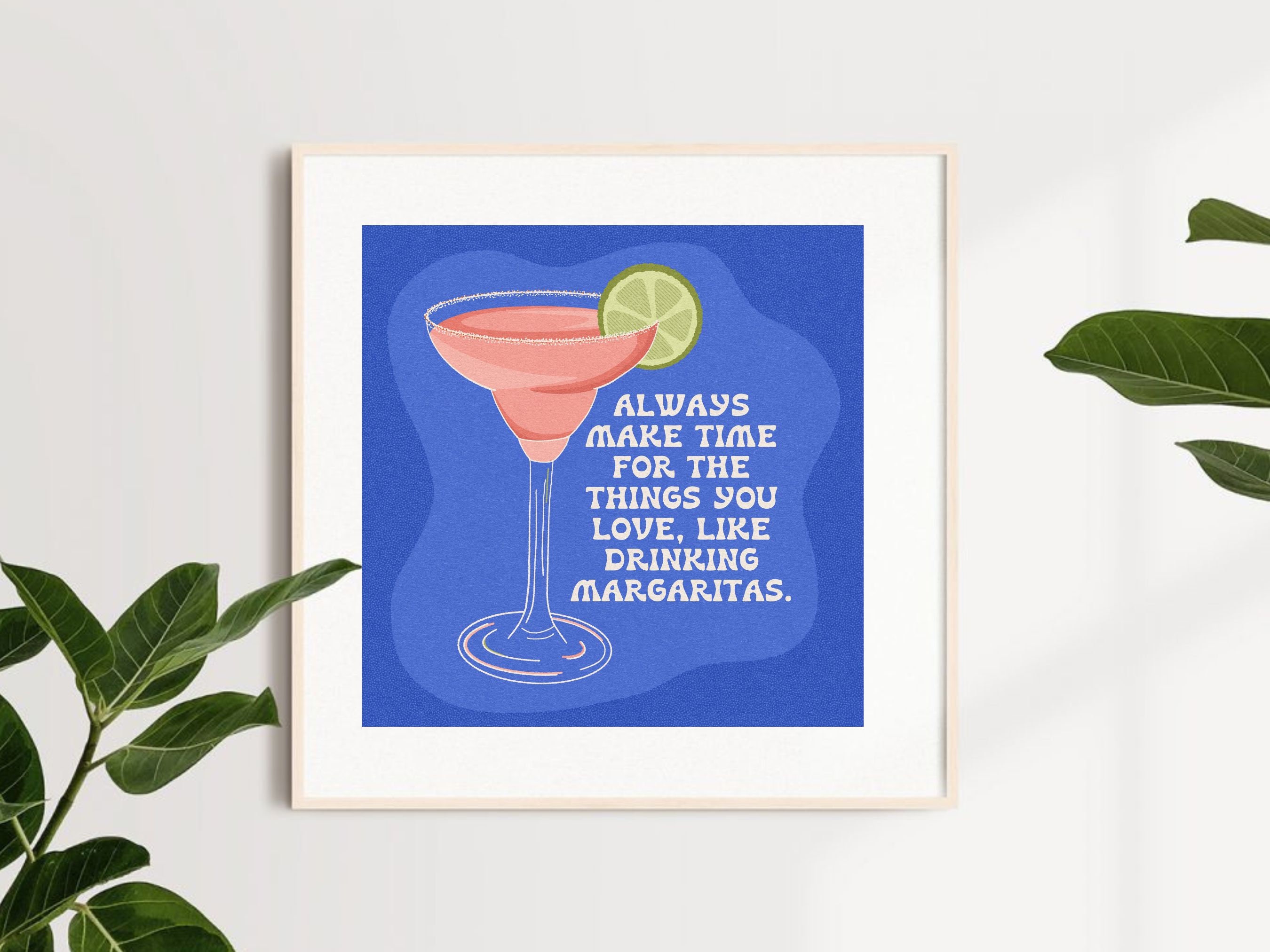 DIGITAL DOWNLOAD | Margarita's make me happy | Happy hour quotes | Cocktail  art, image size:2700x2025