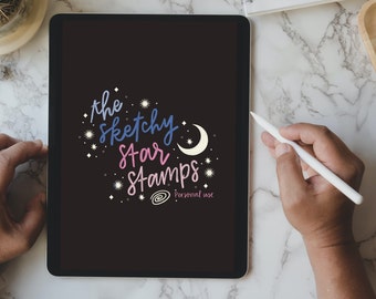 Procreate Sketchy Star Stamps / Digital Art Stamps / iPad Digital Artist Resources / Artistic Stamps / Cute Elements PERSONAL USE / stars