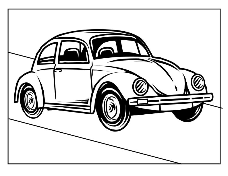 Classic Vintage Old Cars Coloring Pages , Ready to Use for Book