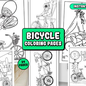 Bicycle Coloring Pages: 32 Detailed Illustrations (Digital Download)
