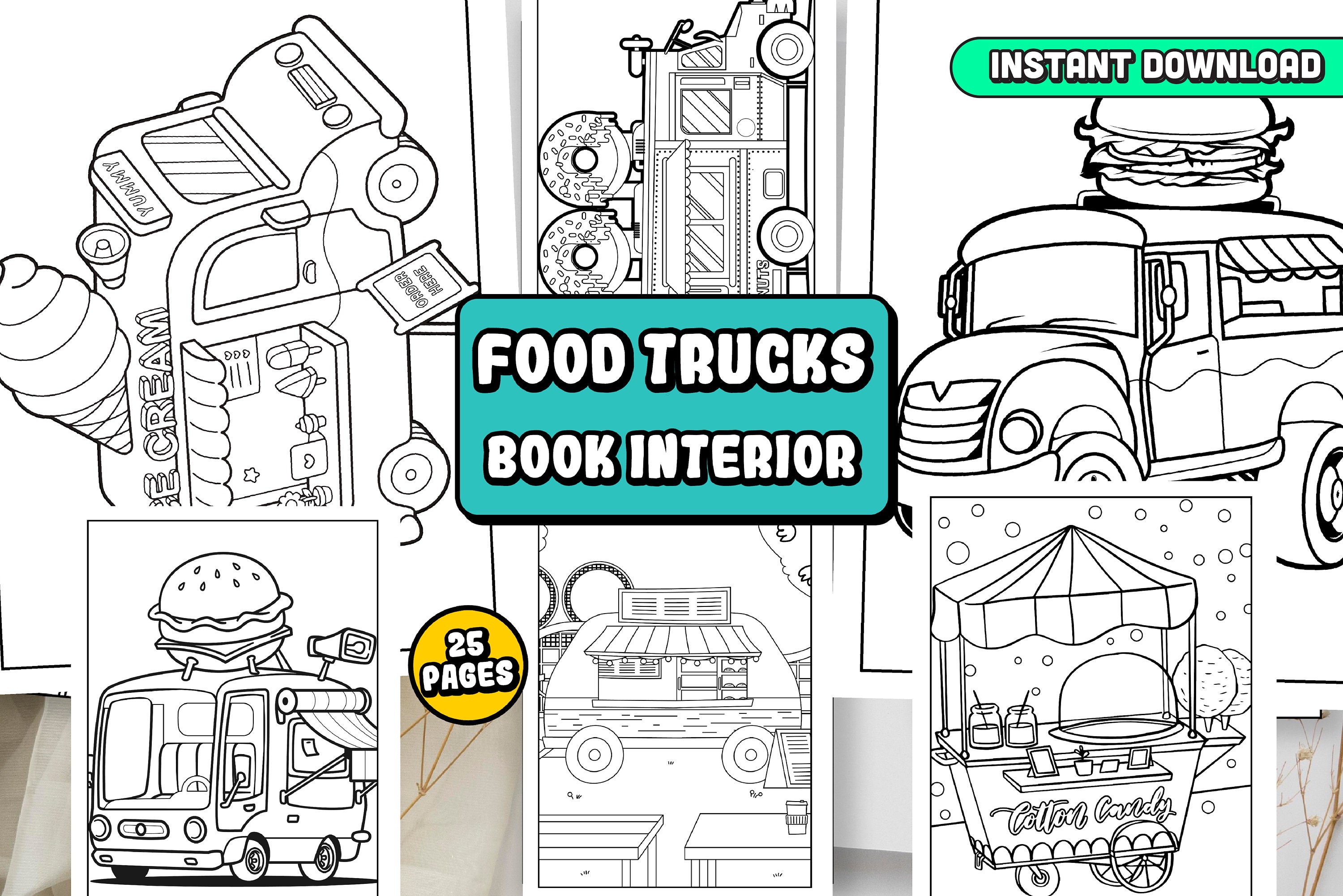 Food Truck Coloring Page Truck - Il Fullxfull.4957578858 G0id