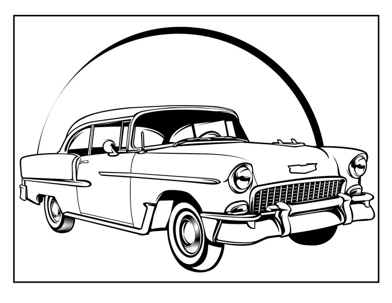 Classic Vintage Old Cars Coloring Pages , Ready to Use for Book