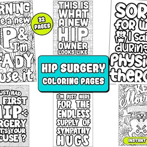 Funny Hip surgery Coloring Pages, Hip Replacement Recovery, Post surgery gift, 32 Png | Ready for book publishing | instant download