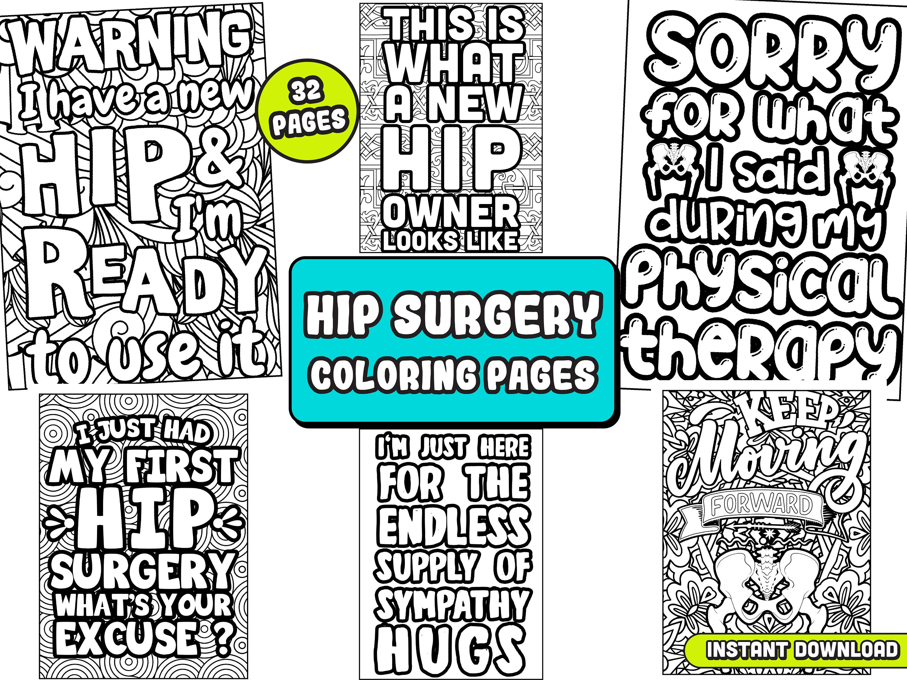 Hipster - Hip Replacement Surgery Hip Replacement Surgery Recovery Funny  Hippie Hipster Throw Pillow, 16x16, Multicolor