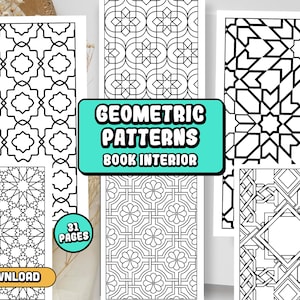 KDP 幾何学模様の塗り絵ページ、本の出版にすぐに使用可能、即時ダウンロード（編集可能なソースファイル） | 商用利用