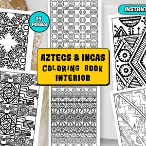 Inka Ausmalbilder, Malseiten, Malseiten, Malseiten, Inka Ornamente, Malseiten 8.5 x 11 Inka, zum Ausmalen, zum sofortigen Download