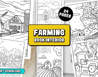 Farming Coloring Book Pages for Kids: Farm Life Illustrations (Digital Download)