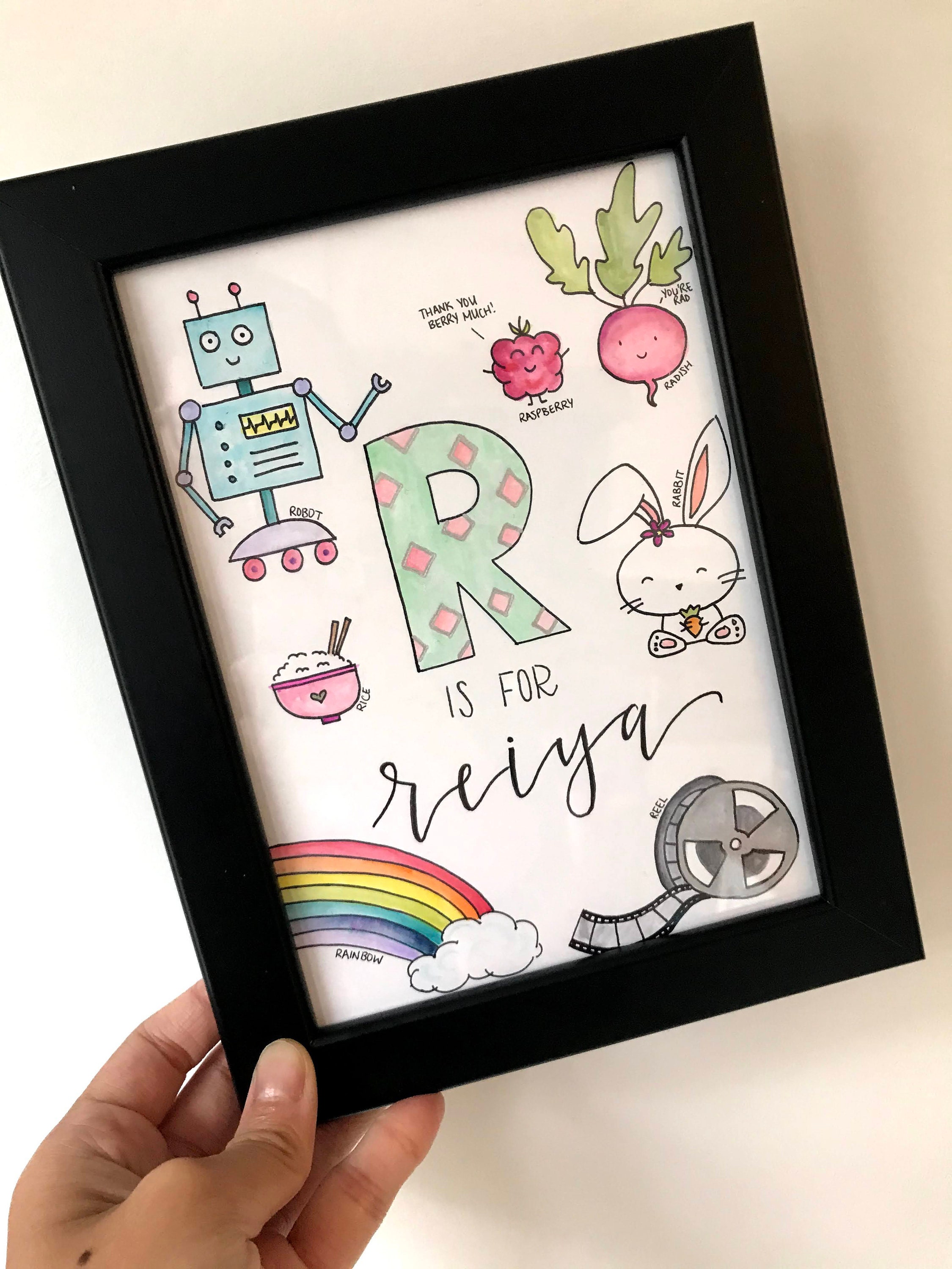 Personalized Baby Name Art Custom Baby Name Print Nursery Etsy
