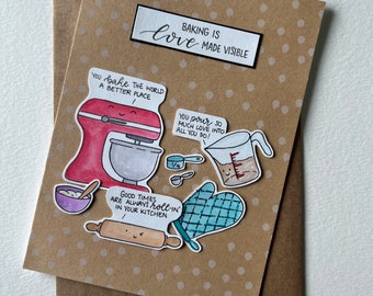 Baking themed greeting card | Mother’s Day card | Thank you card | Foodie pun card | Handmade card