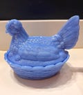 6" Glass Hen On Nest, 7 Color Options - Candy Dish HON