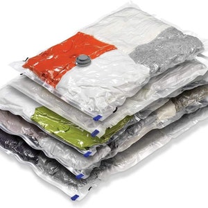5-Pack Clear Vinyl Zippered Comforter Bedding Toy Art Storage Bags 24x20x11  Inch