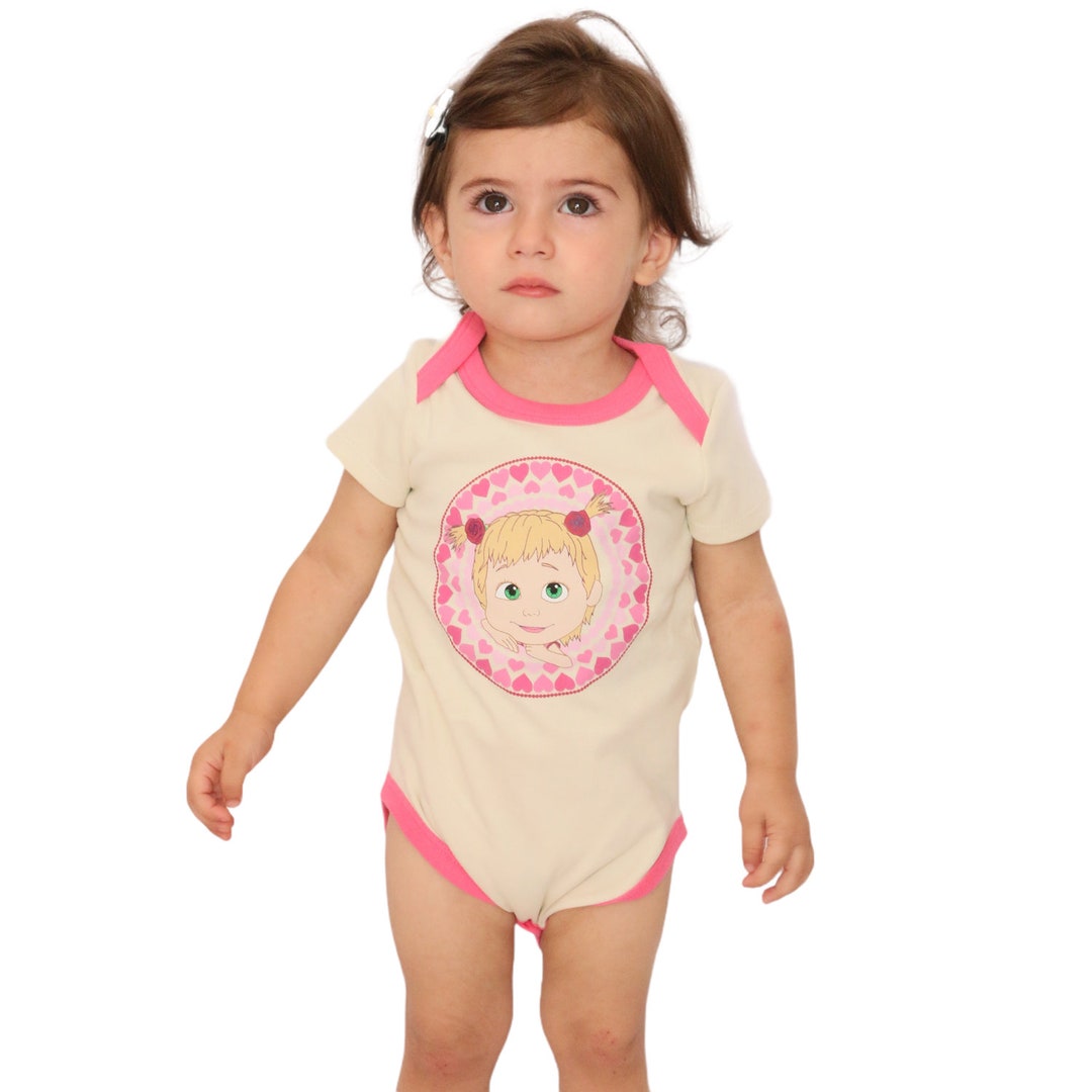 Masha and the Bear Short Sleeve Baby Bodysuit - Etsy
