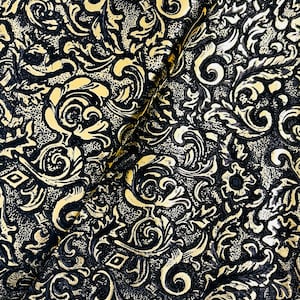 Vintage Western Black & Gold Genuine Leather Sheets for Craft, Embossed Leather, Vintage Leather
