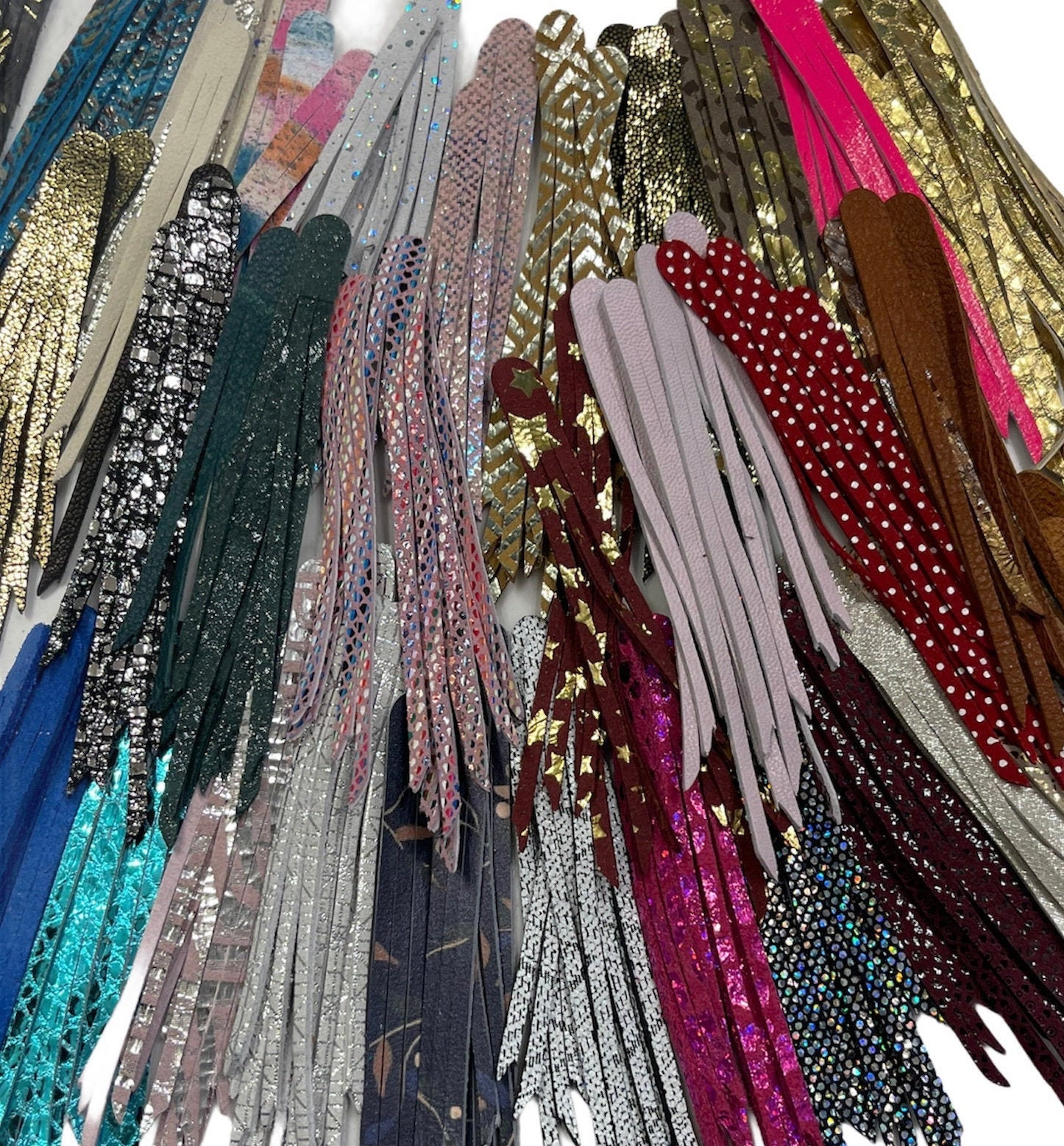 Fringe Leather Earring Precut Random Pack (8 Pairs) Genuine Leather P…