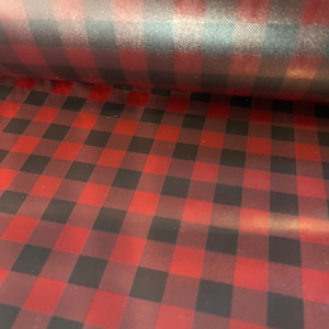 Black and Red Buffalo Plaid PVC sheets, PVC for crafts, PVC covers, pvc for jewelry