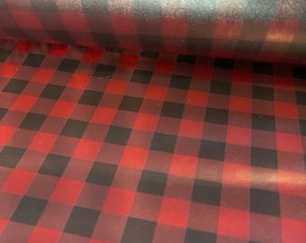 Black and Red Buffalo Plaid PVC sheets, PVC for crafts, PVC covers, pvc for jewelry