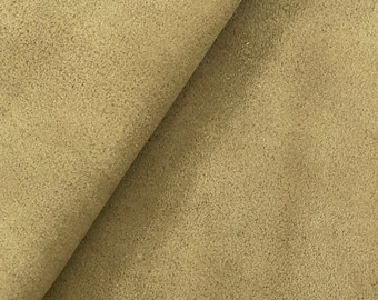 Olive Thin and Soft Goat Suede Leather, Soft Leather, Suede Leather