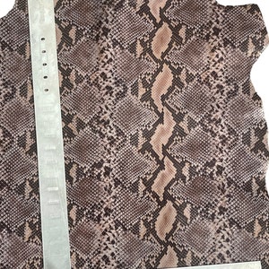 Metallic Red Brown Snake Print Genuine Leather Sheets for Craft, Brown Leather, Snake Print Leather
