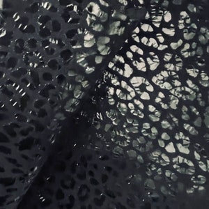 Glossy Black Leopard,  Black Leopard Print, Genuine Leather, Leather sheets, Animal Print