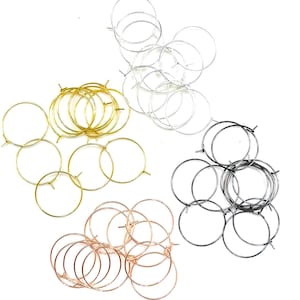 Stainless Steel Hoop For Earrings (6 Pair Pack), Jewelry Connectors, Circle Wire Connectors, Hoop Earring Findings, Earring Hardware