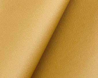 Faux Leather for Crafts, Synthetic Leather,  Mustard Yellow Saffiano Embossed Faux Leather, Vegan Leather, Yellow Faux Leather