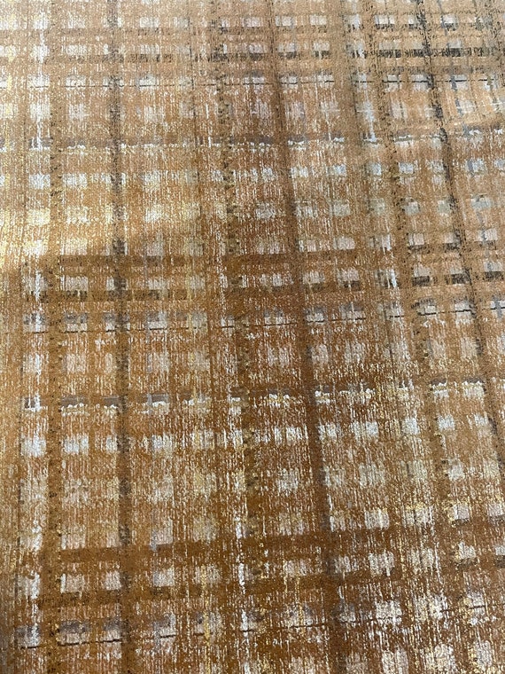 Leatherworking Craft Supplies & Tools White and Silver Plaid Printed