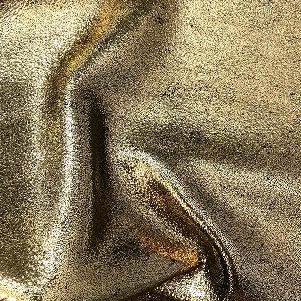 Metallic Crackle Gold Leather Sheet, Genuine Leather Sheets for Craft