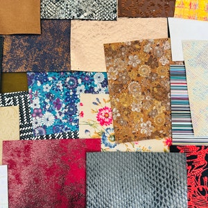 8 Piece Sample Pack Genuine Leather Sheets for Craft, Random Sample Pack 4 x 4 in.