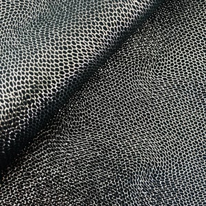Metallic Black Silver Lace Snake Print Leather, Scarlet Line, Print Leather, Genuine Leather Sheets for Craft