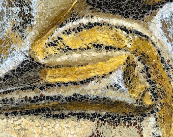 Metallic Gold Crackle Stone Leather, Rose Gold Leather, Metallic  Leather, Rose Gold Leather