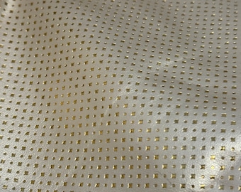 3-4 sqft Gold and Cream  Faux Leather for Craft, Faux Leather,syntetic leather, whole faux leather sheet